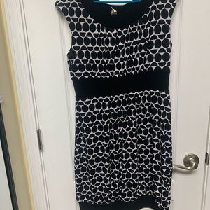 Black and white bubble hem dress-top knee length on me at 5’8””